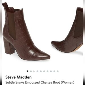 Steve Madden Subtle Snake Embossed Chelsea Boots